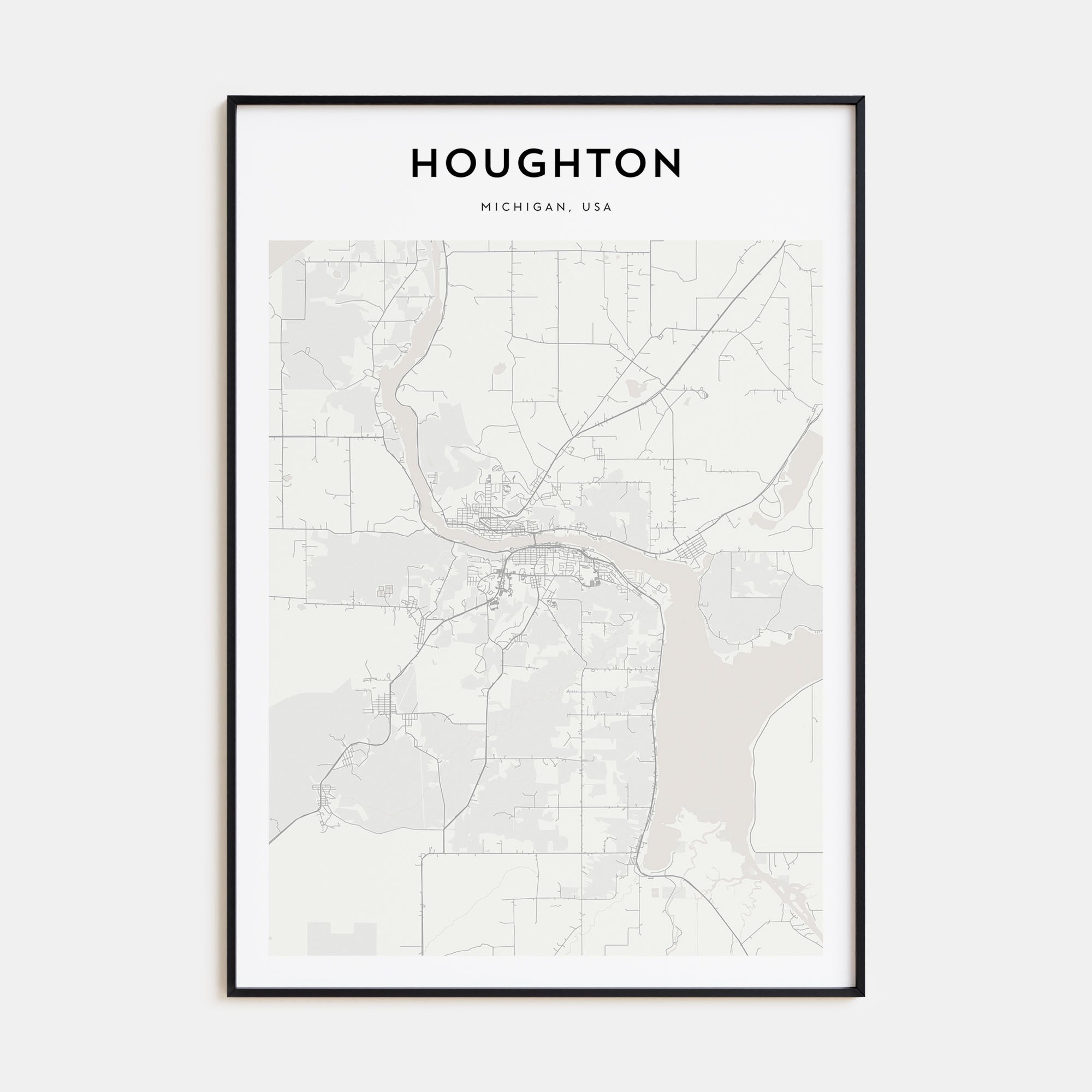 Houghton Map Portrait Poster