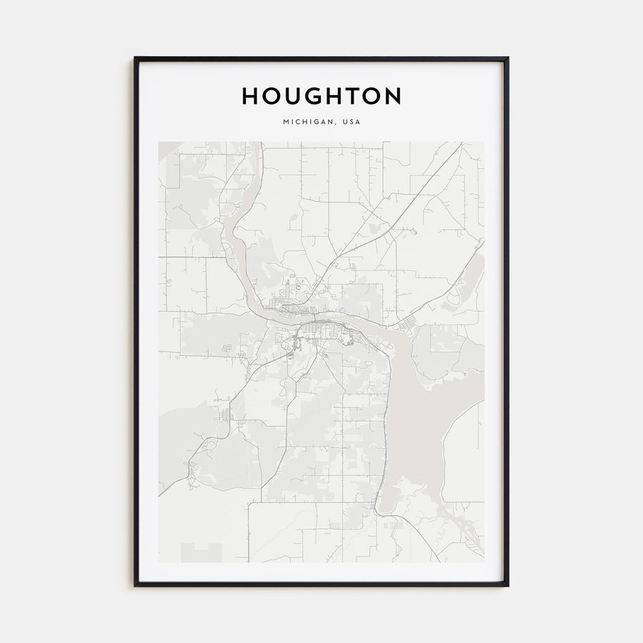 Houghton Map Portrait Poster