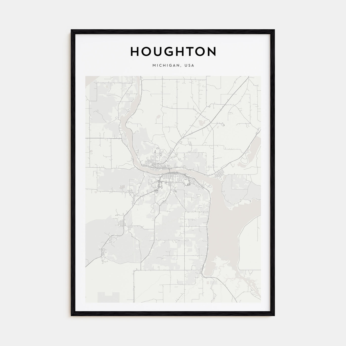 Houghton Map Portrait Poster