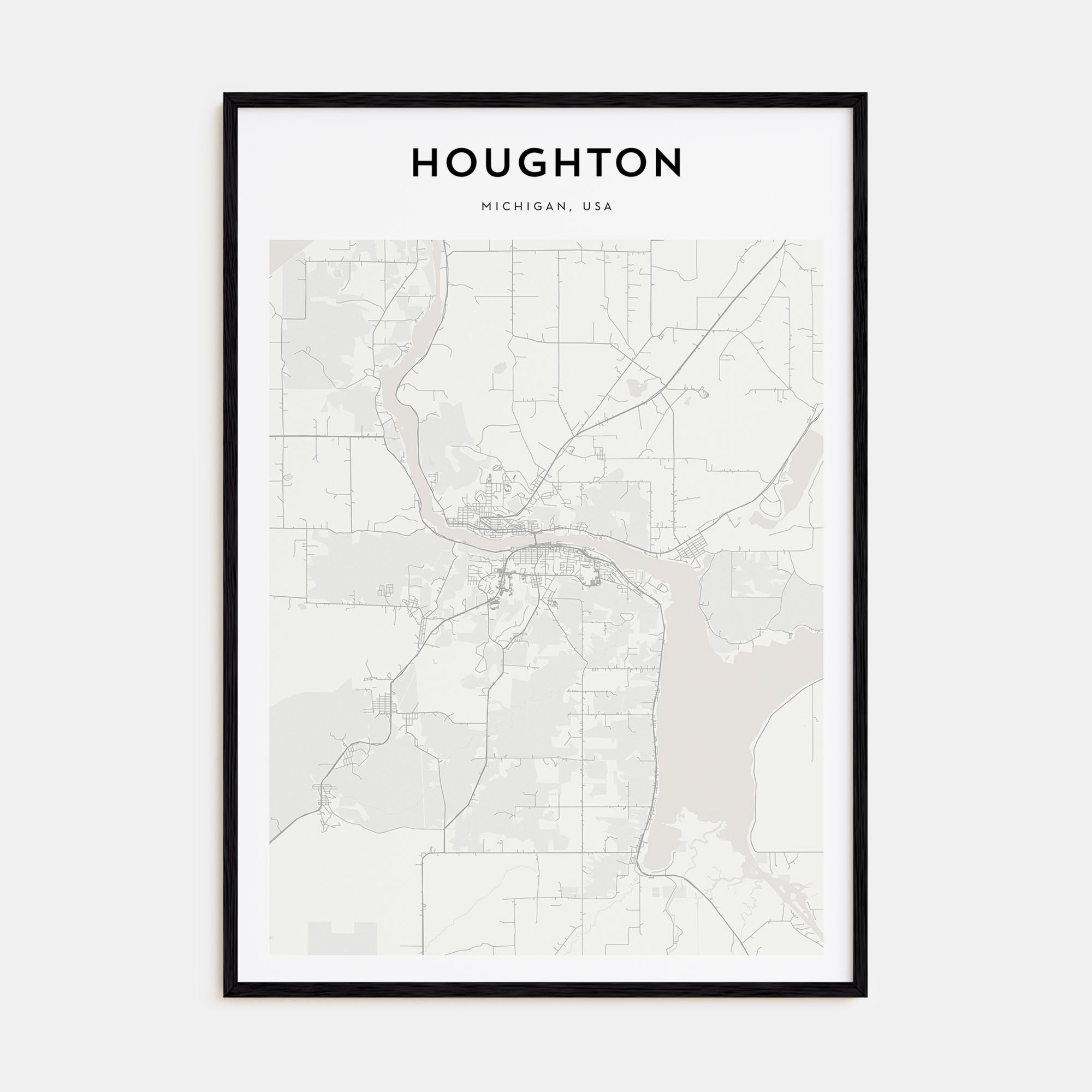 Houghton Map Portrait Poster