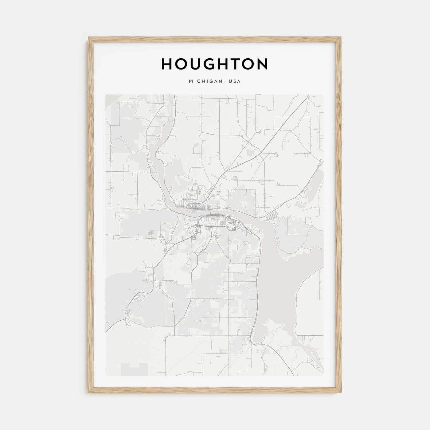 Houghton Map Portrait Poster