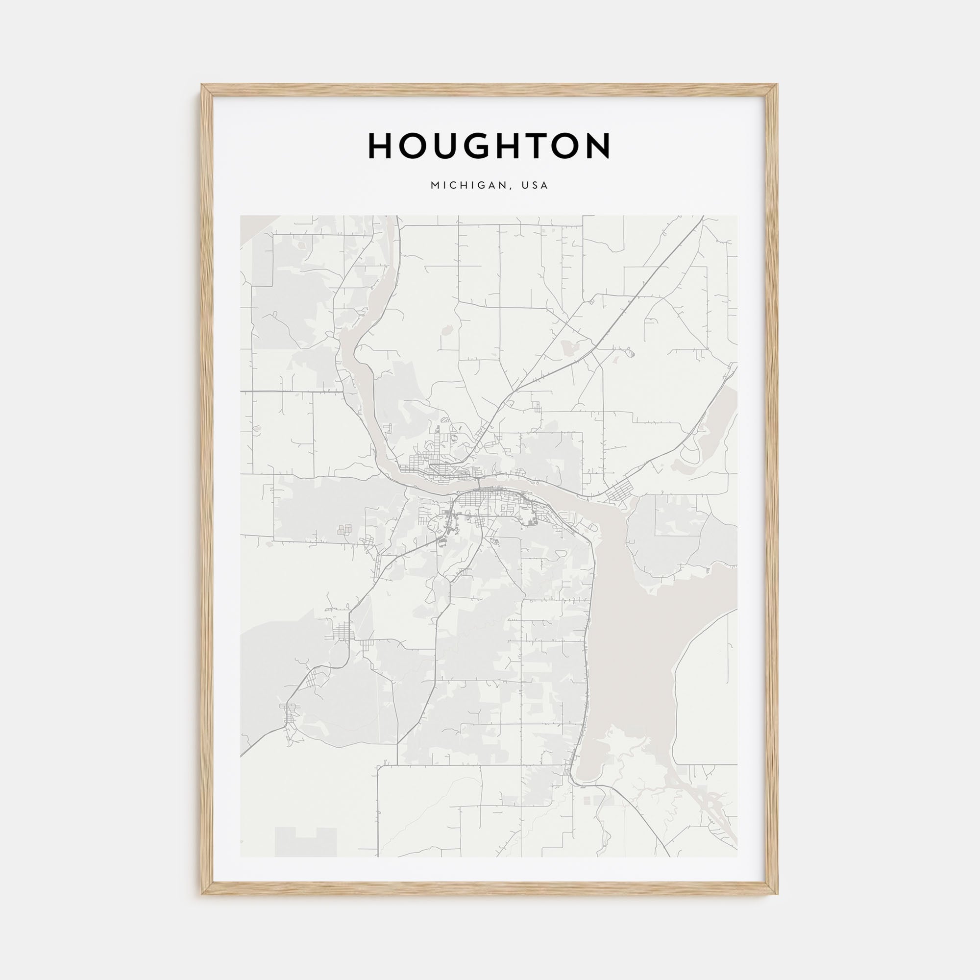 Houghton Map Portrait Poster