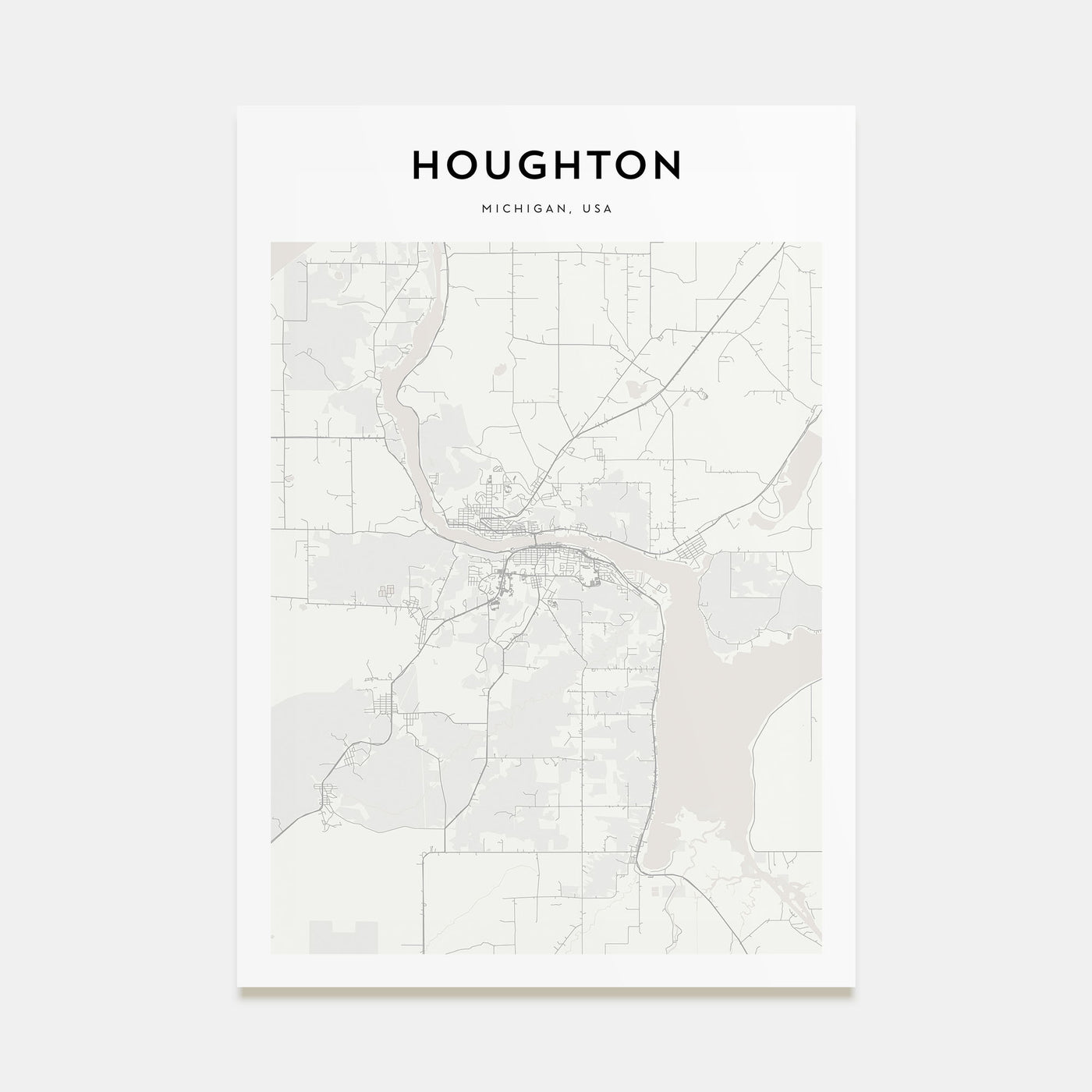 Houghton Map Portrait Poster