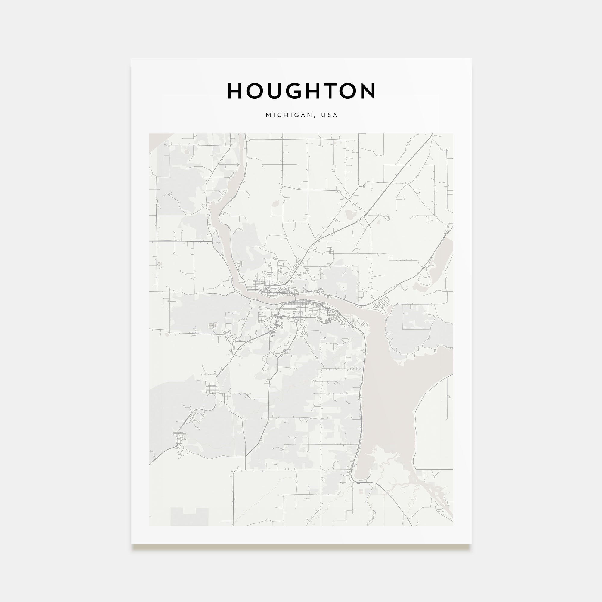 Houghton Map Portrait Poster