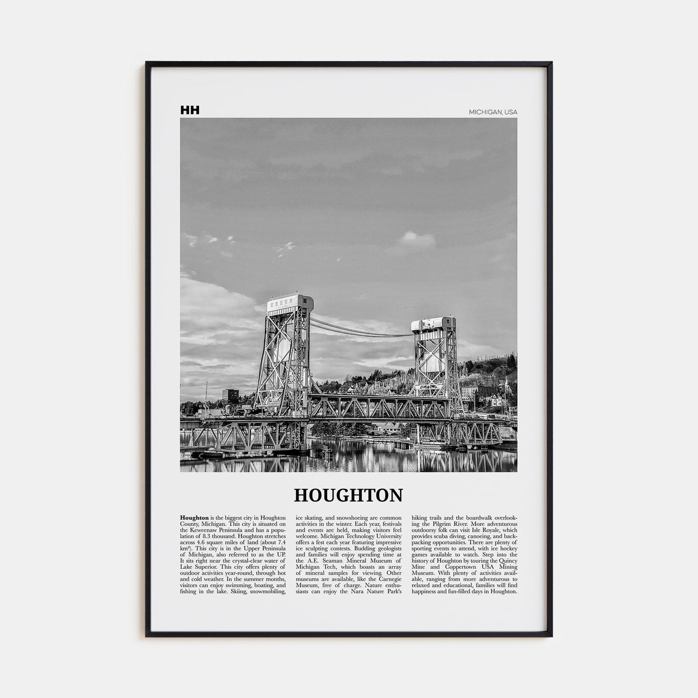 Houghton Travel B&W Poster