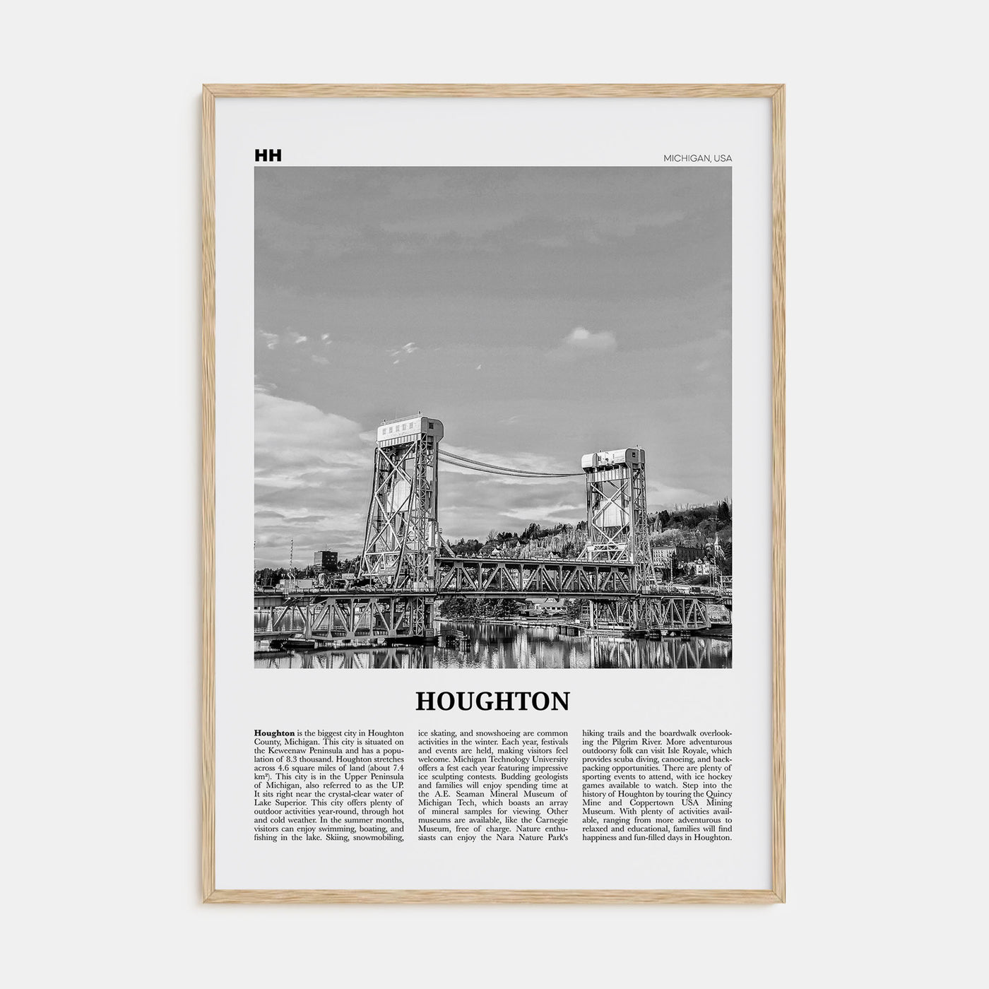 Houghton Travel B&W Poster