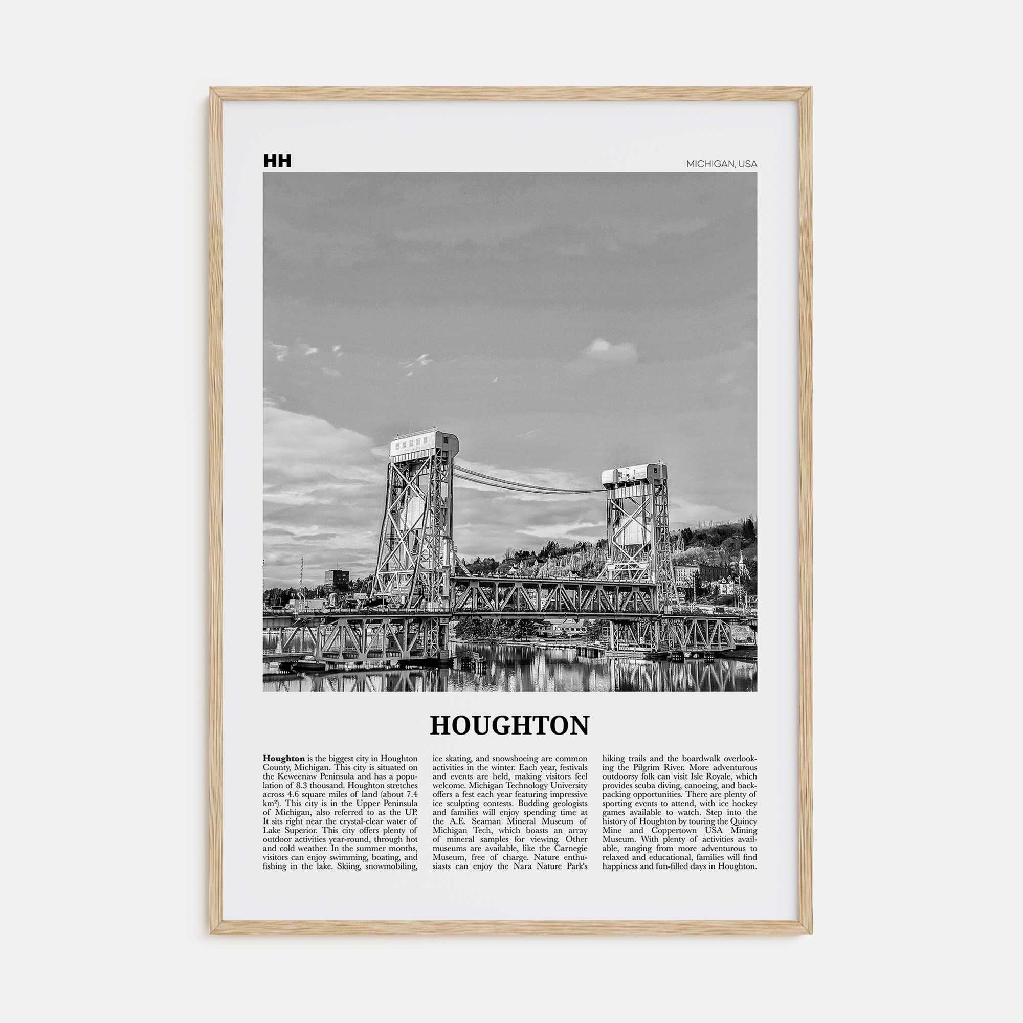 Houghton Travel B&W Poster