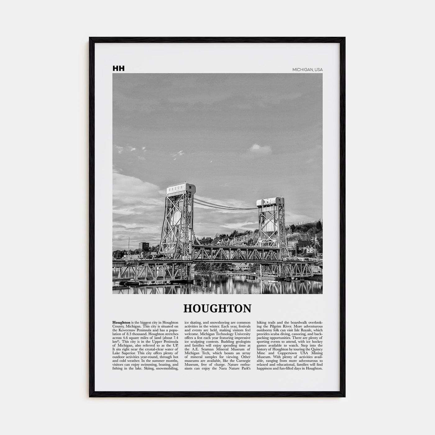 Houghton Travel B&W Poster