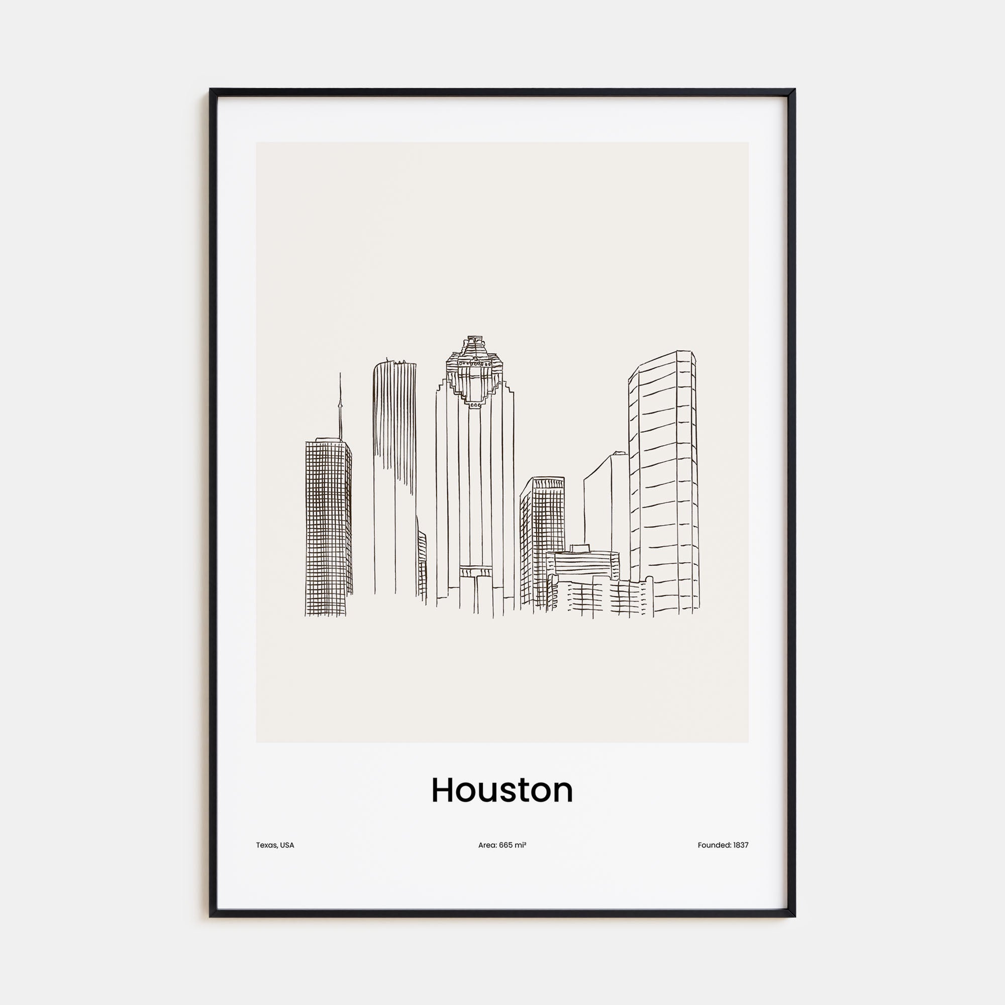 Houston Drawn Poster