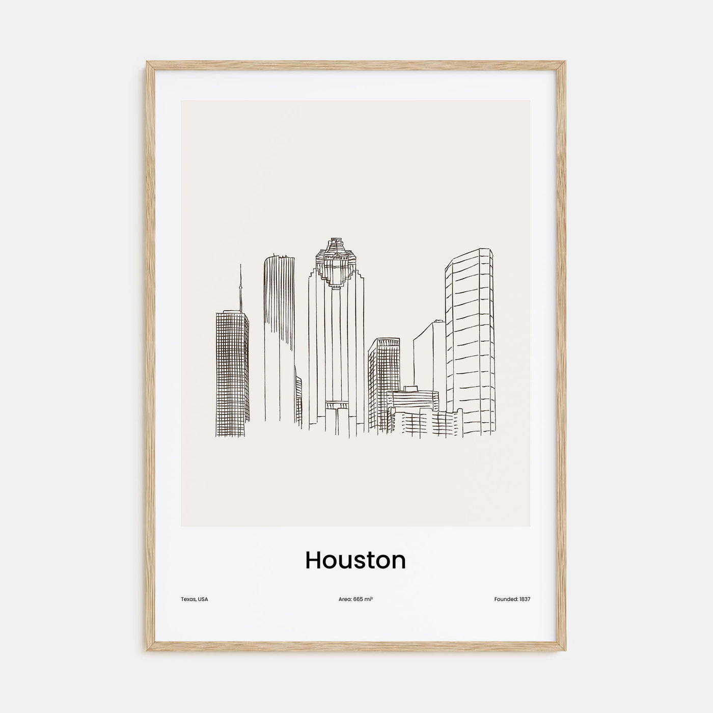 Houston Drawn Poster