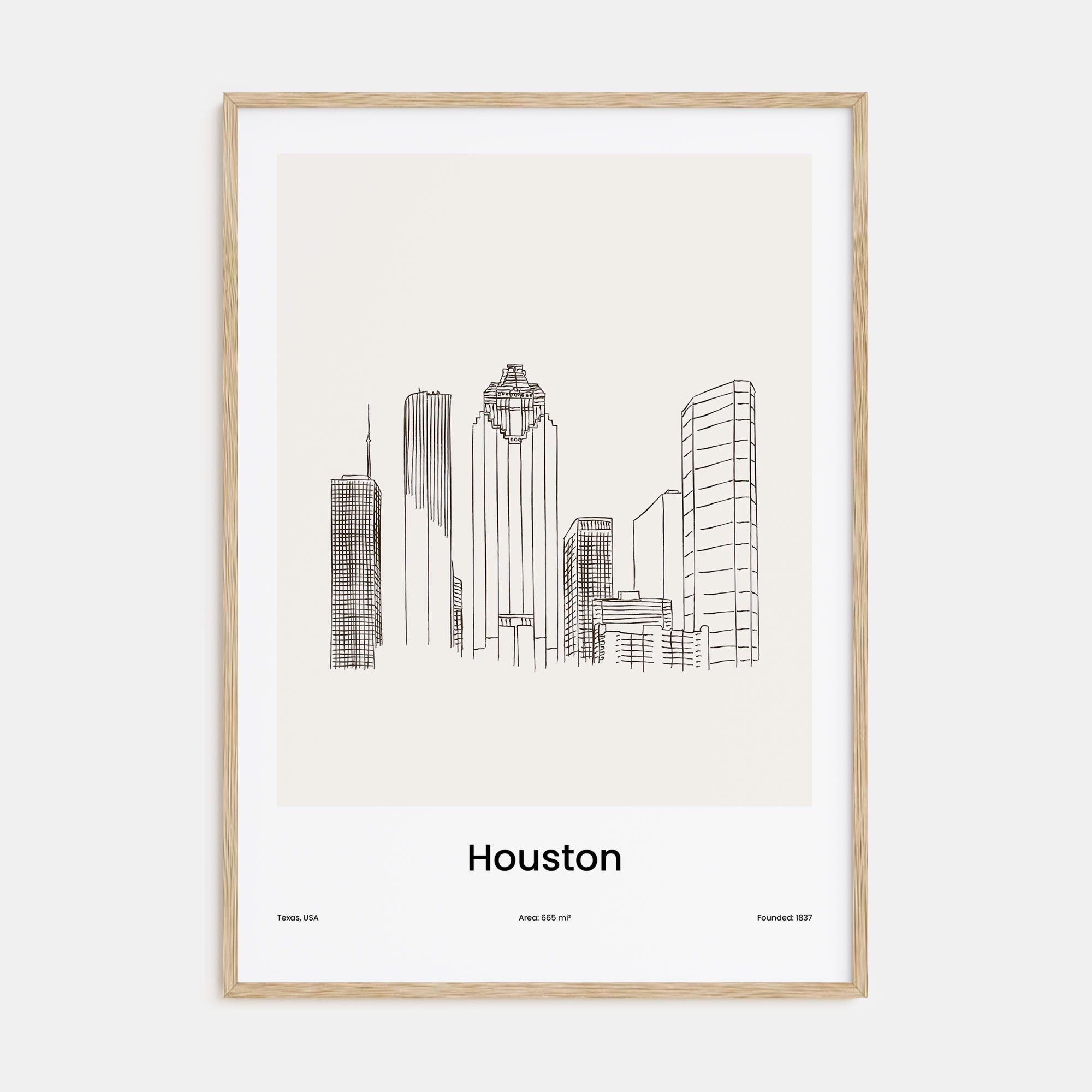 Houston Drawn Poster
