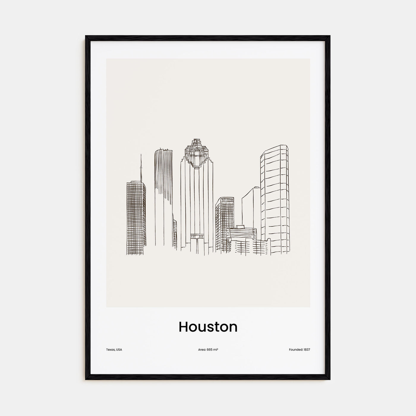 Houston Drawn Poster