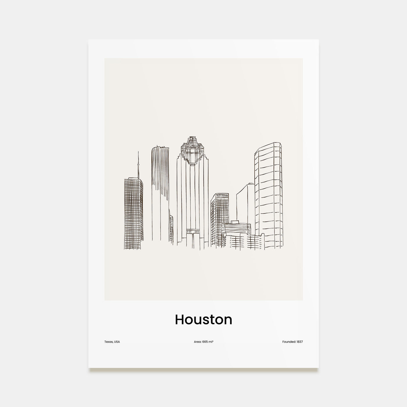 Houston Drawn Poster