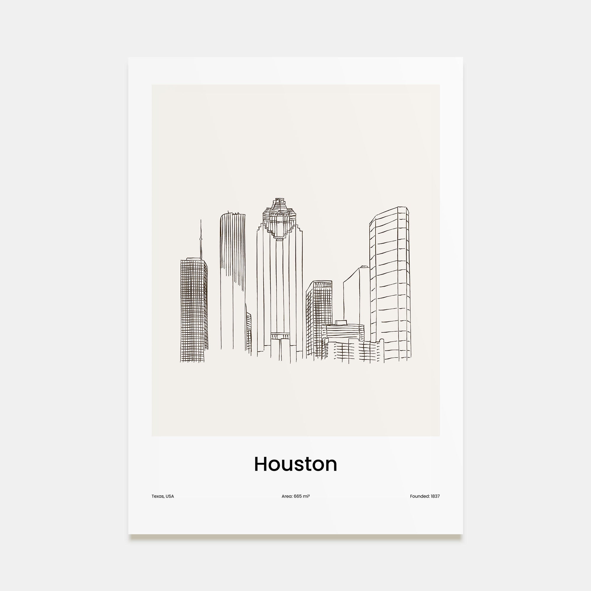 Houston Drawn Poster