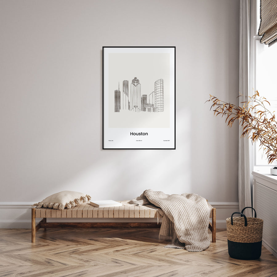 Houston Drawn Poster