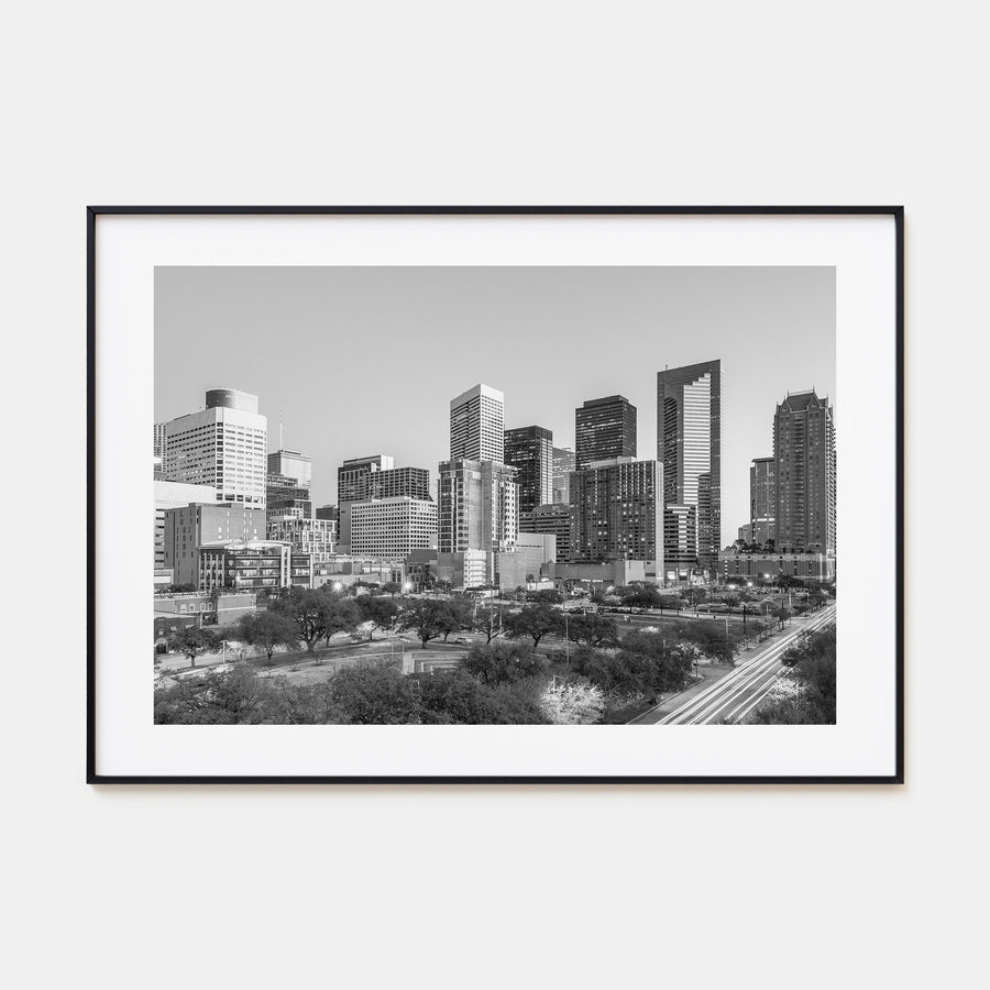 Houston Landscape B&W Poster