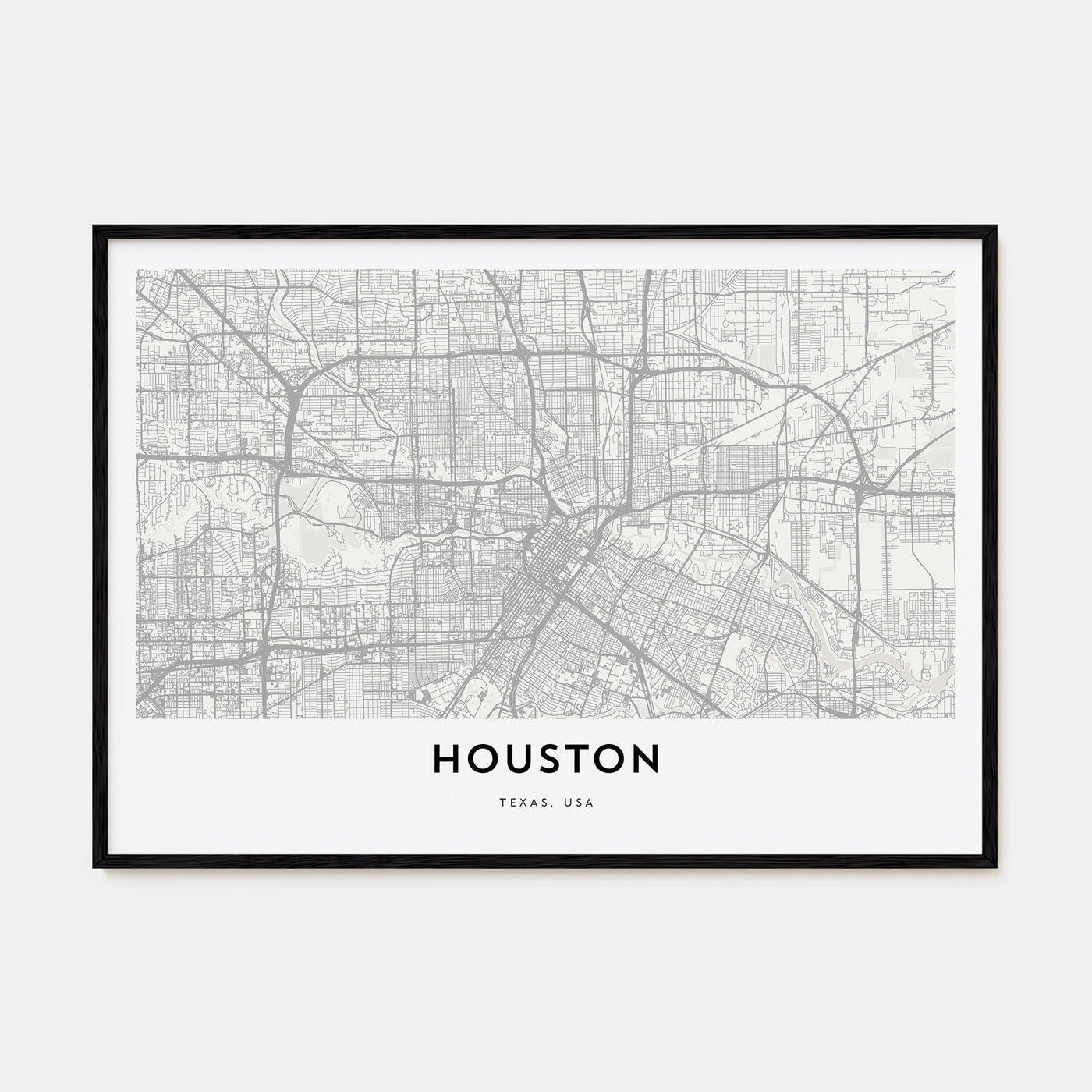 Houston Map Landscape Poster