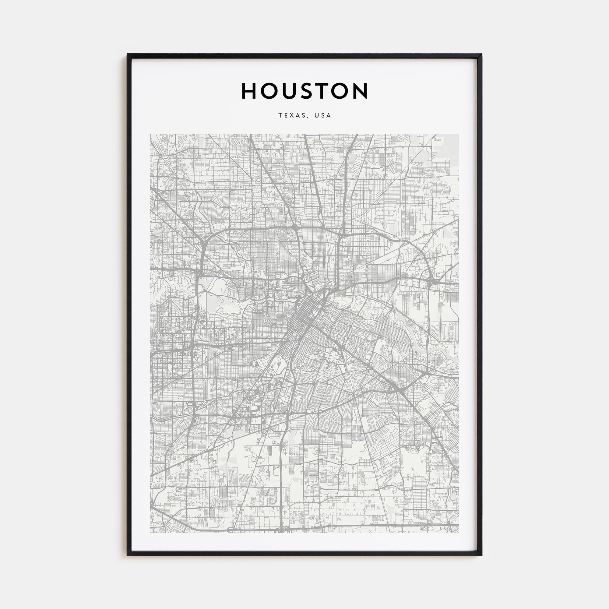 Houston Map Portrait Poster