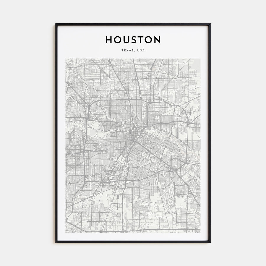 Houston Map Portrait Poster