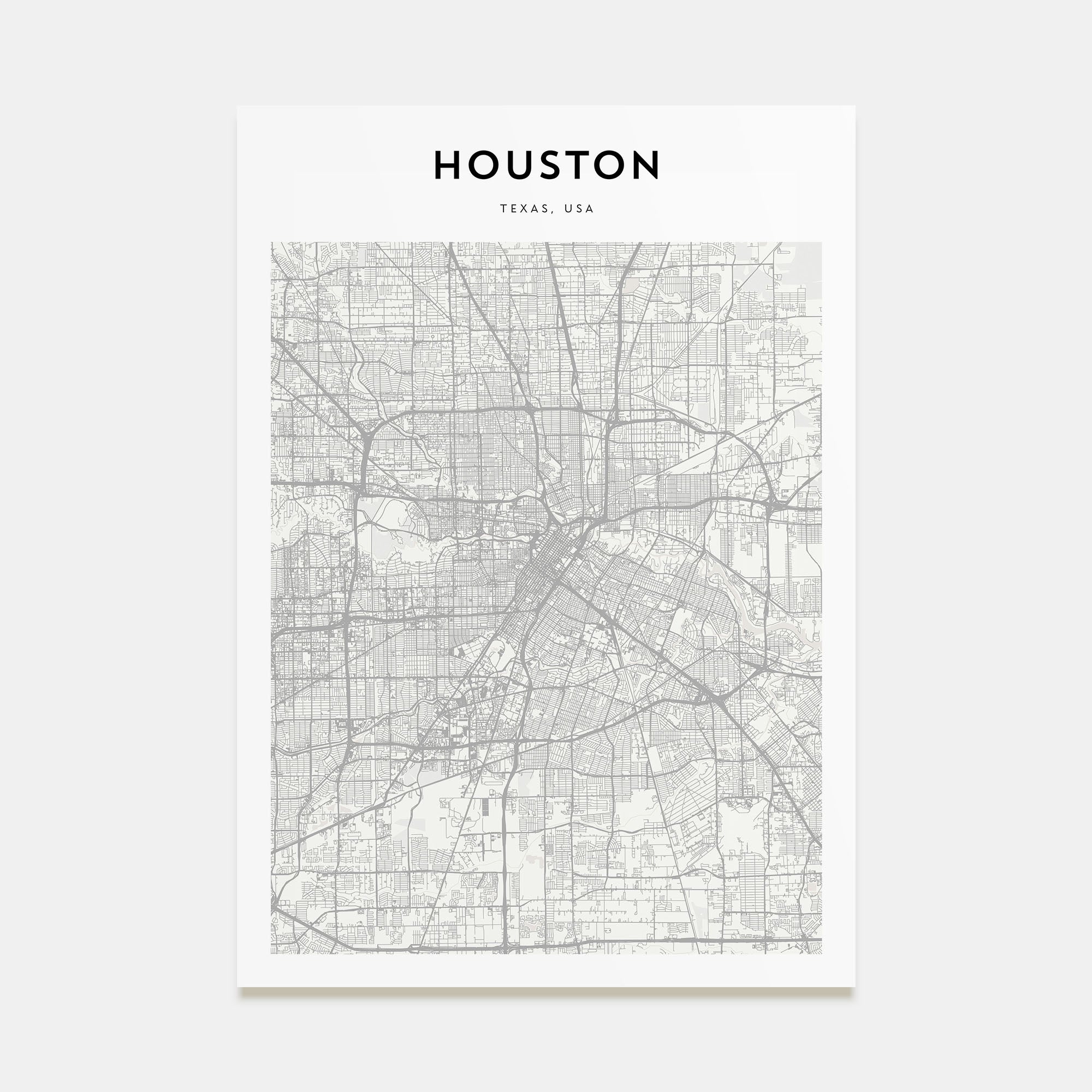 Houston Map Portrait Poster
