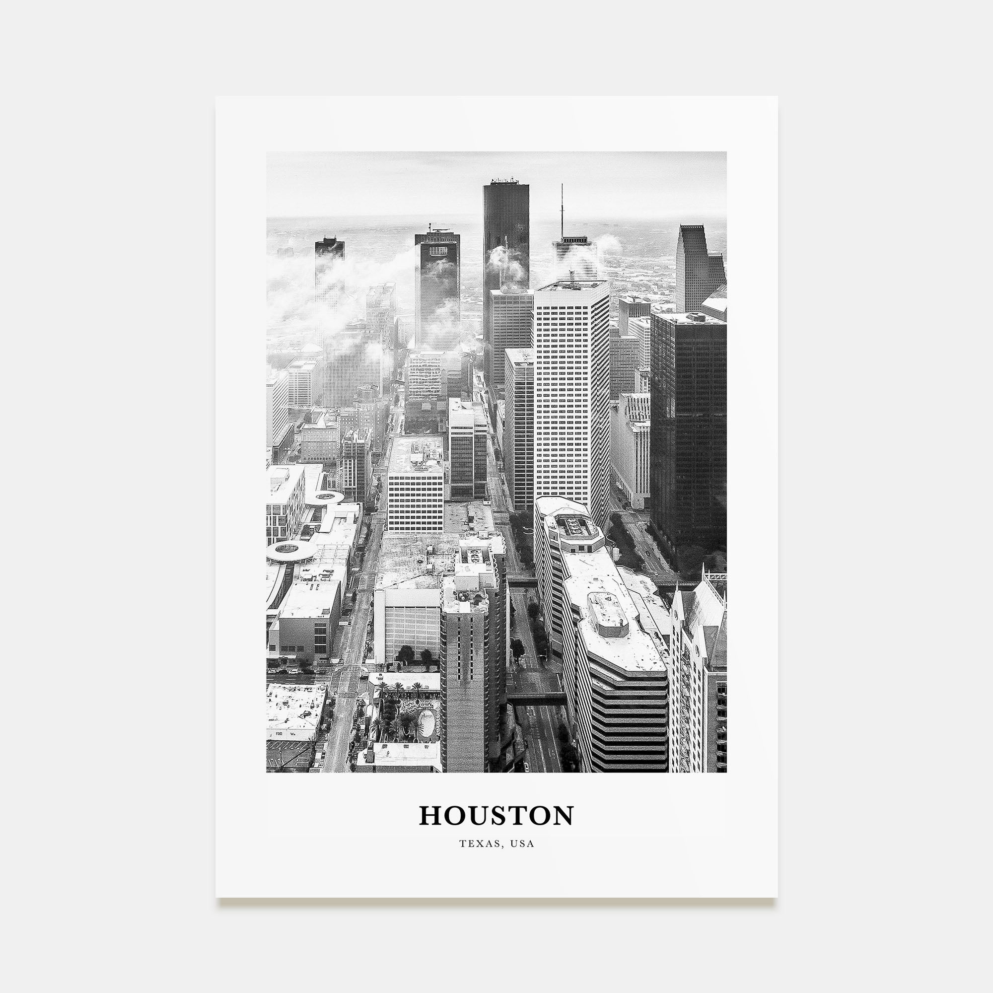 Houston Portrait B&W No 1 Poster