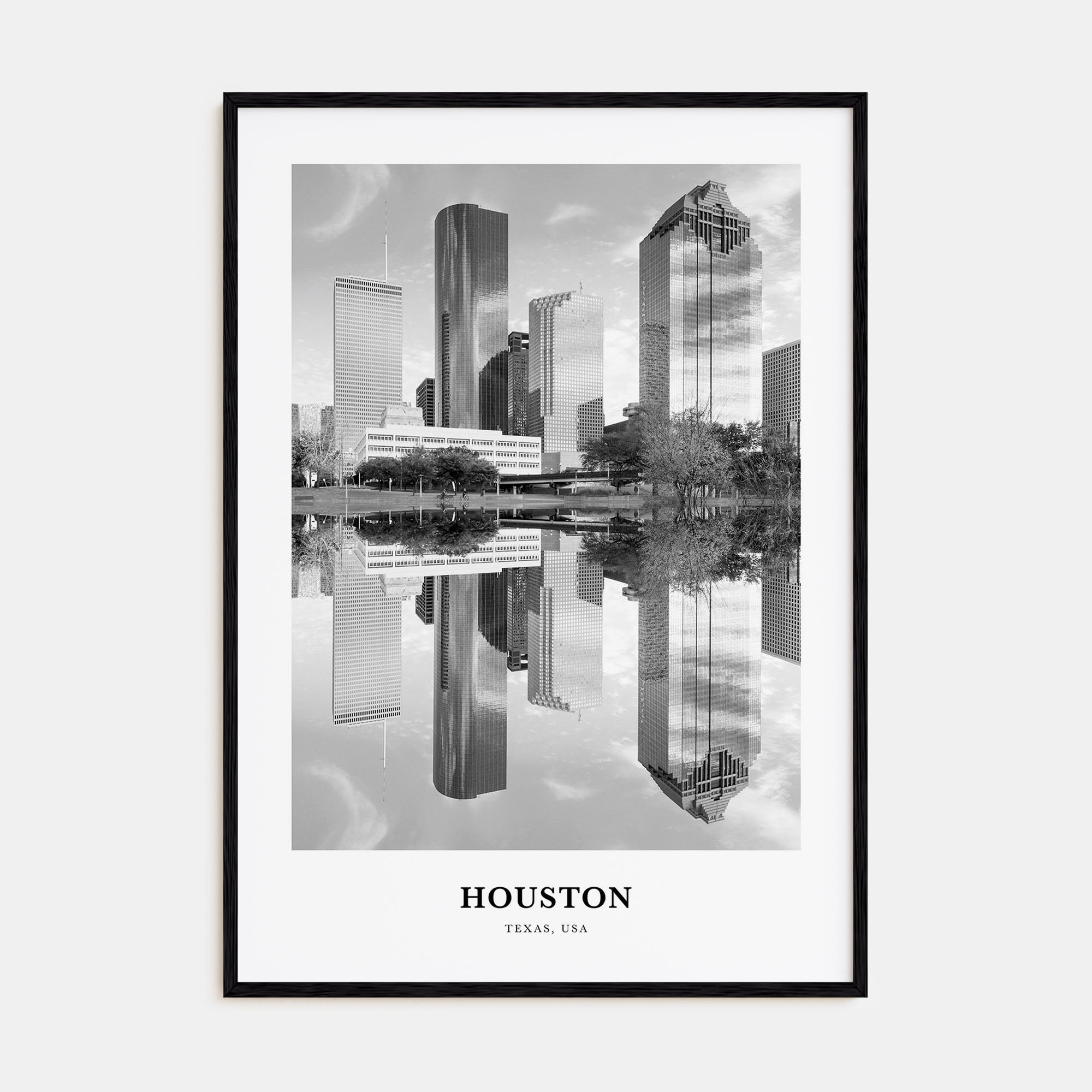 Houston Portrait B&W No 2 Poster