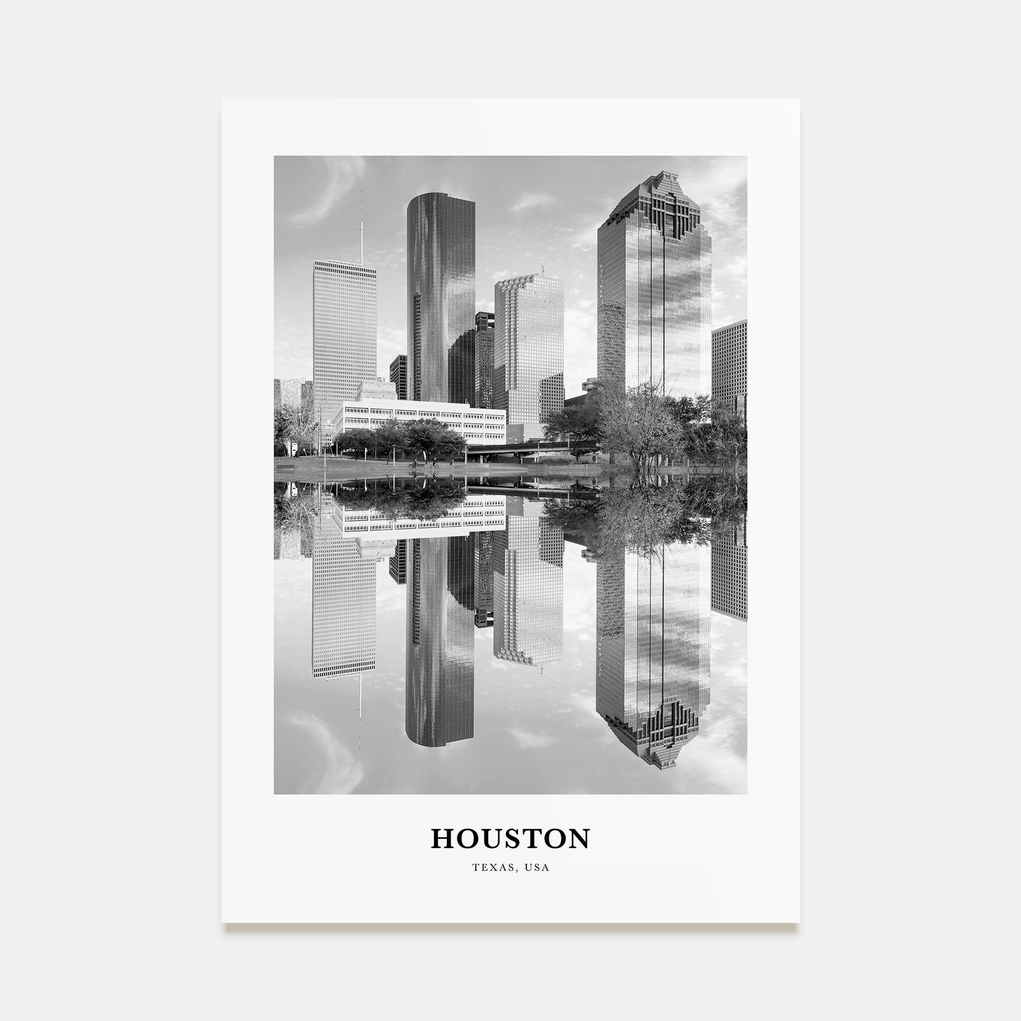 Houston Portrait B&W No 2 Poster