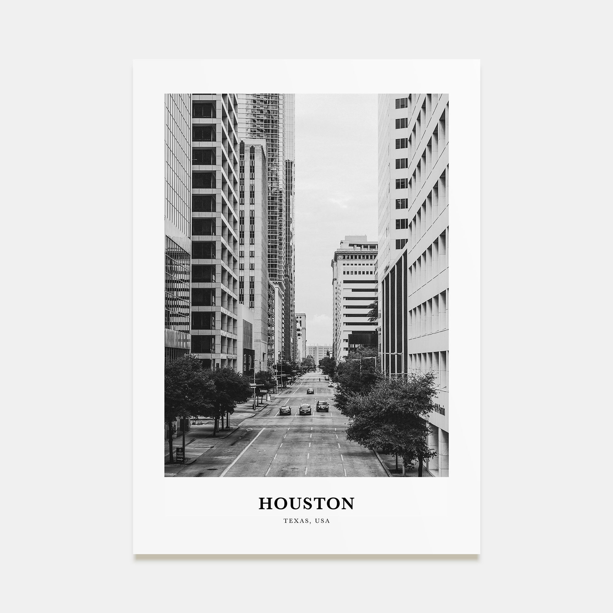 Houston Portrait B&W No 3 Poster