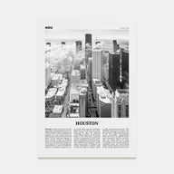 Houston Travel B&W No 1 Poster