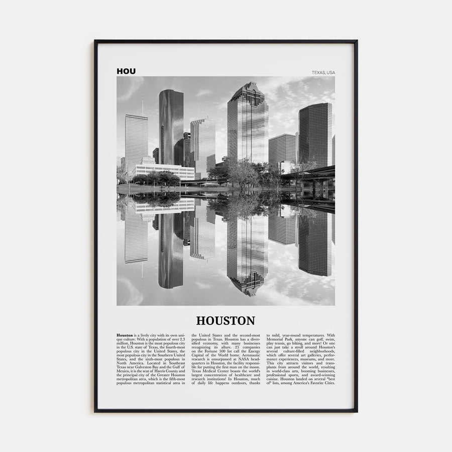 Houston Travel B&W No 2 Poster