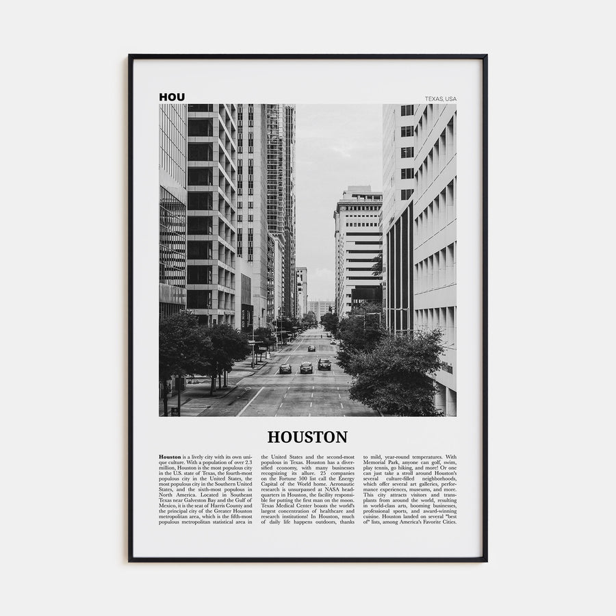 Houston Travel B&W No 3 Poster