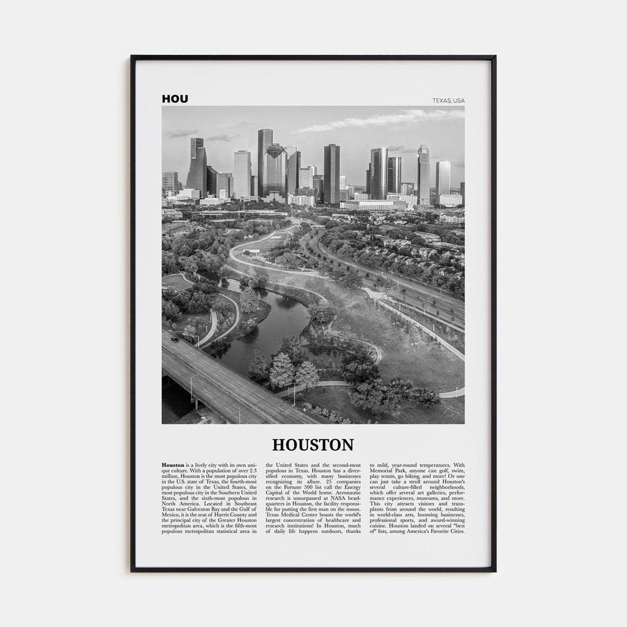 Houston Travel B&W No 4 Poster
