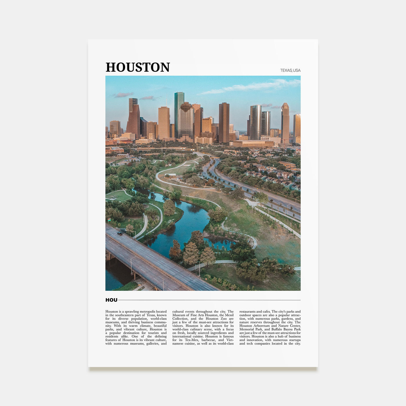 Houston Travel Color No 1 Poster