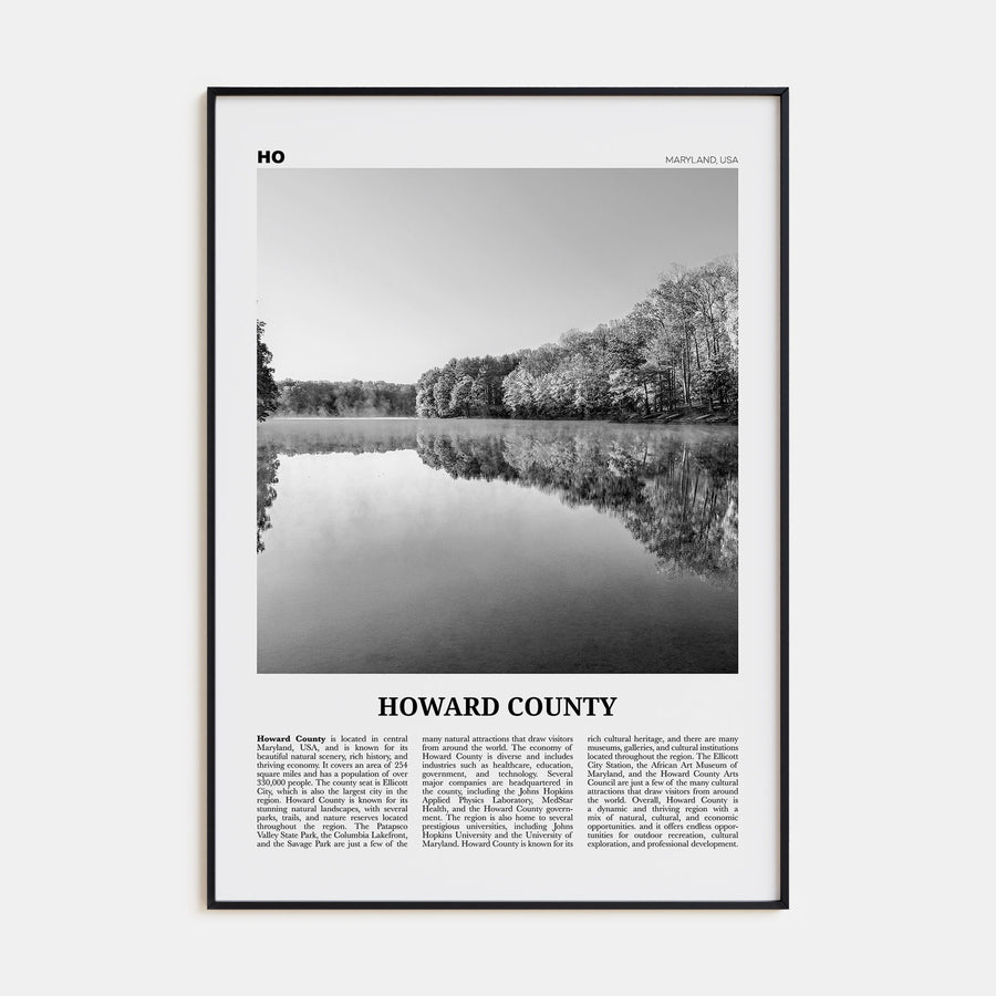 Howard County Travel B&W Poster
