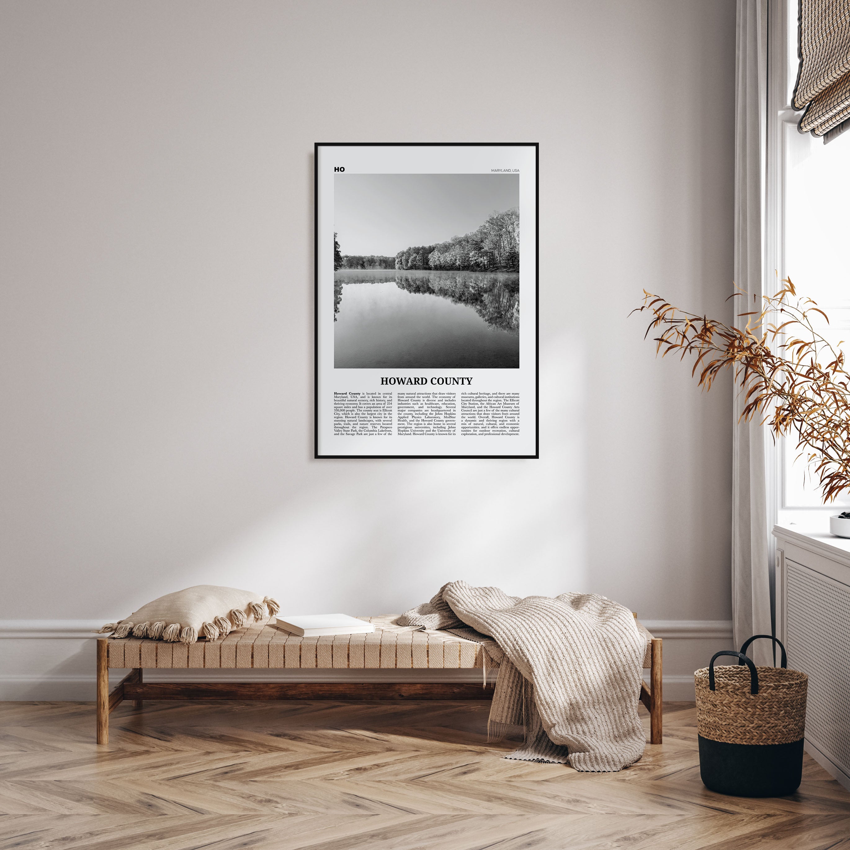 Howard County Travel B&W Poster