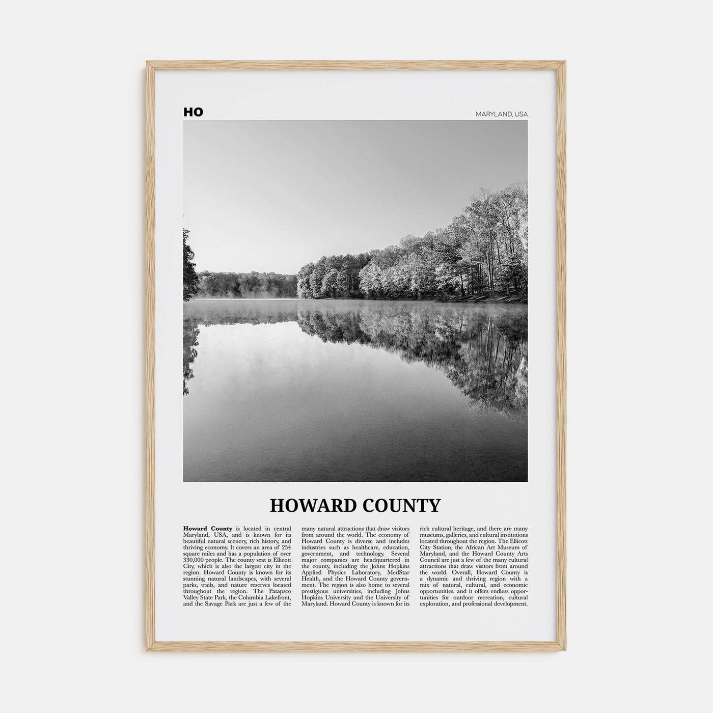 Howard County Travel B&W Poster