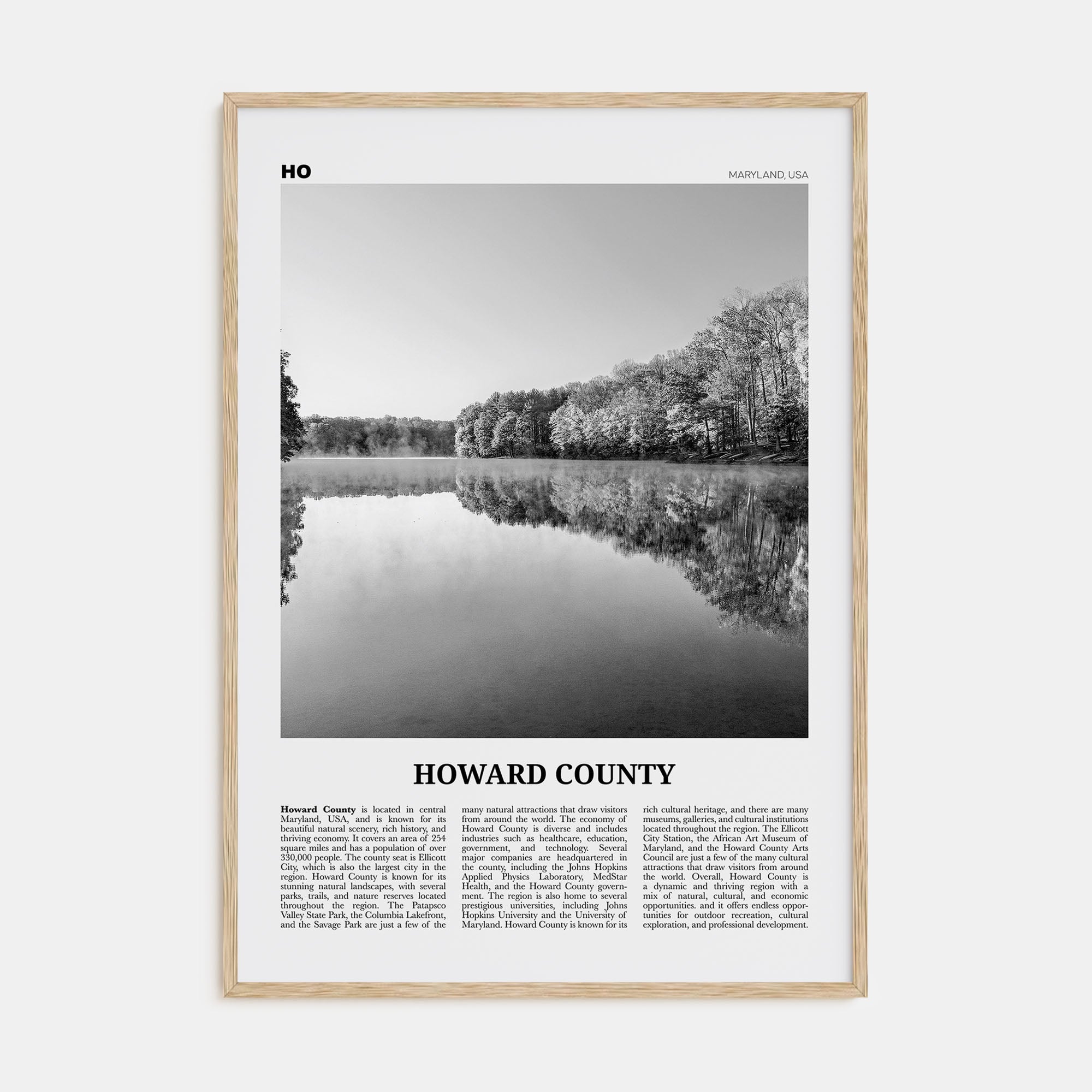 Howard County Travel B&W Poster