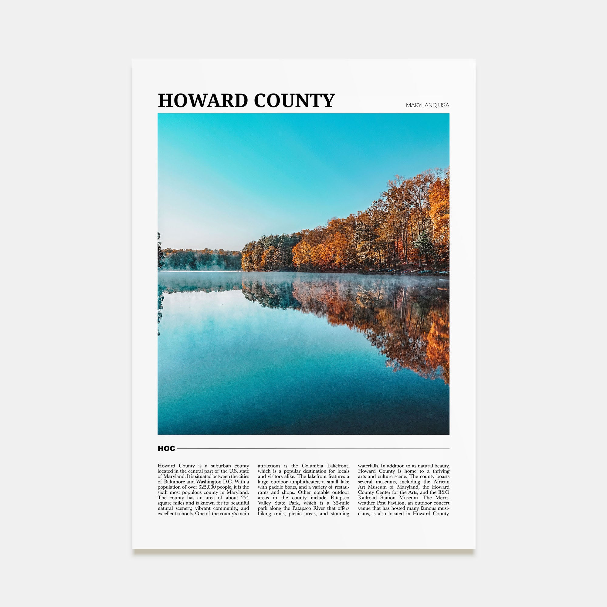 Howard County Travel Color Poster