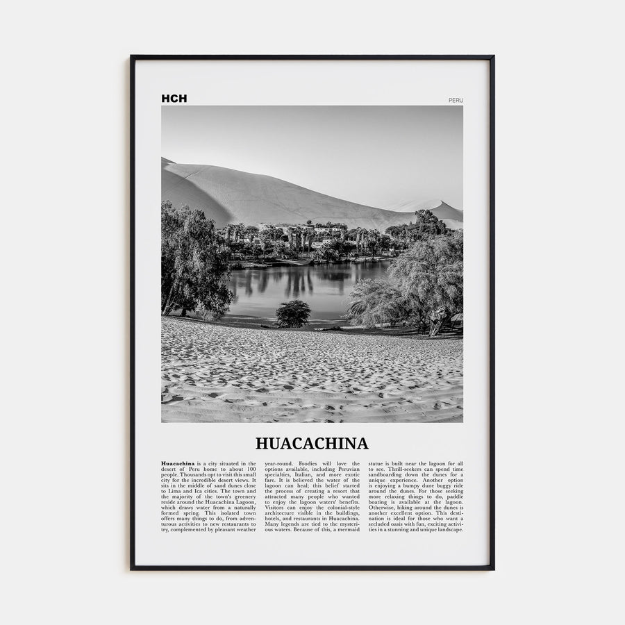 Huacachina Travel B&W Poster