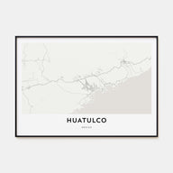 Huatulco Map Landscape Poster