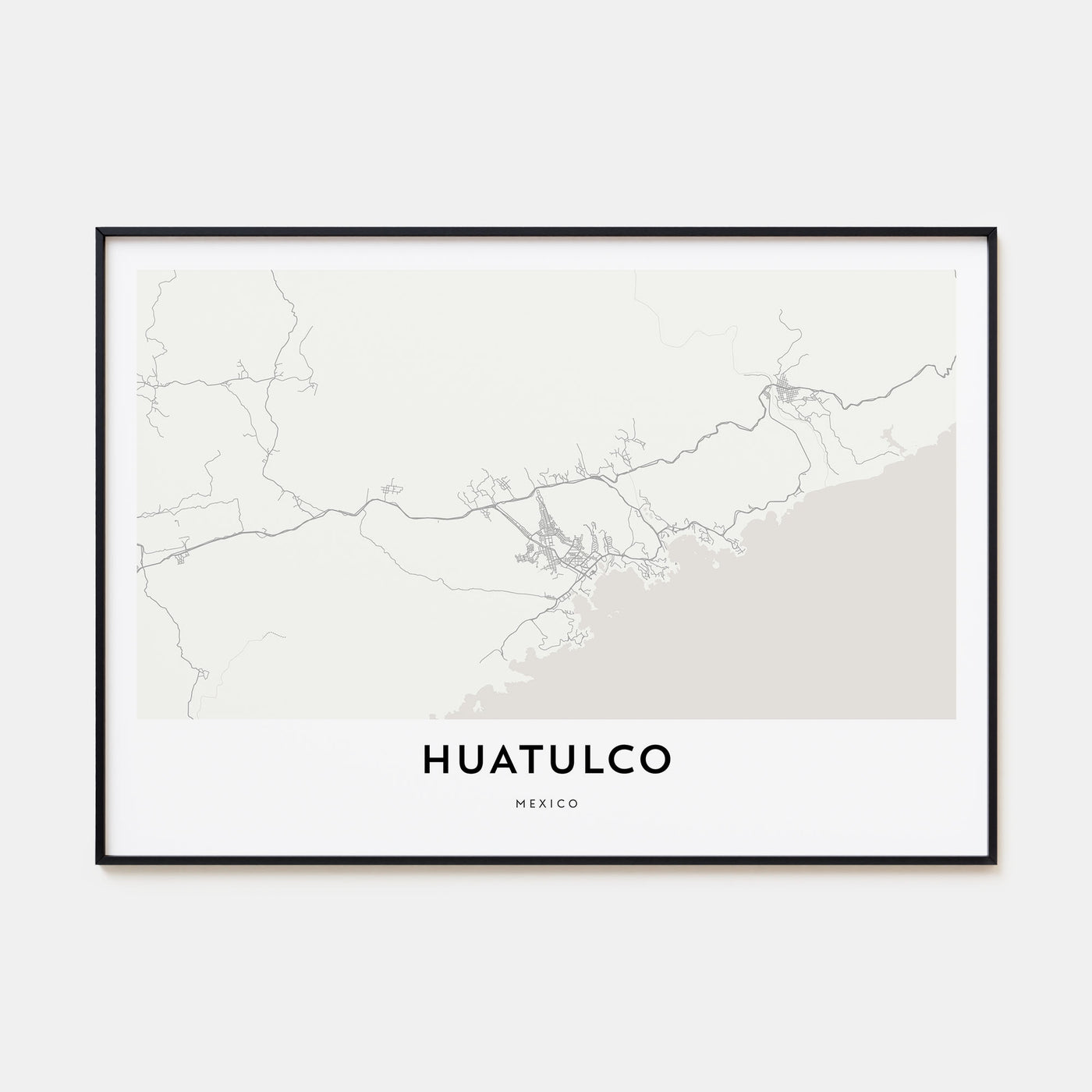 Huatulco Map Landscape Poster