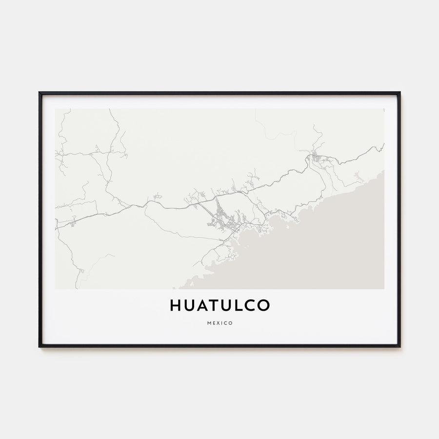 Huatulco Map Landscape Poster