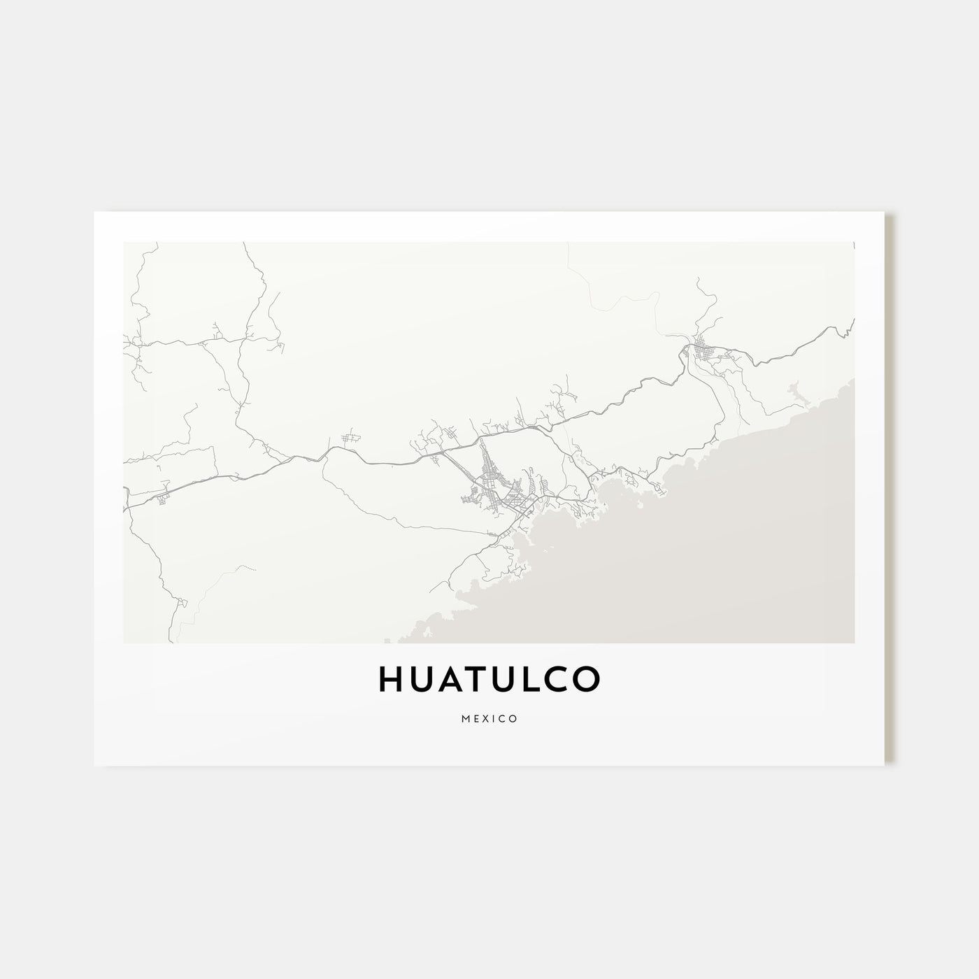 Huatulco Map Landscape Poster