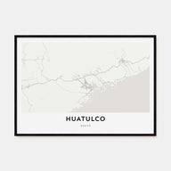 Huatulco Map Landscape Poster