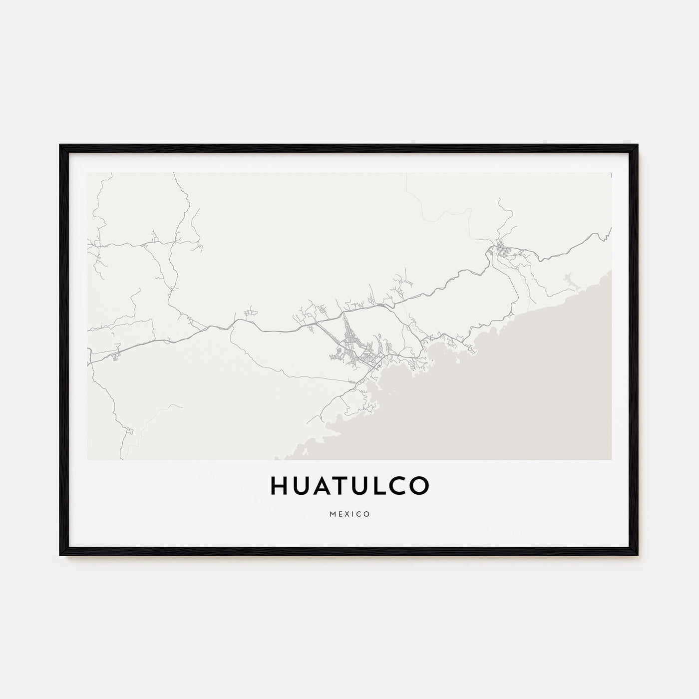 Huatulco Map Landscape Poster
