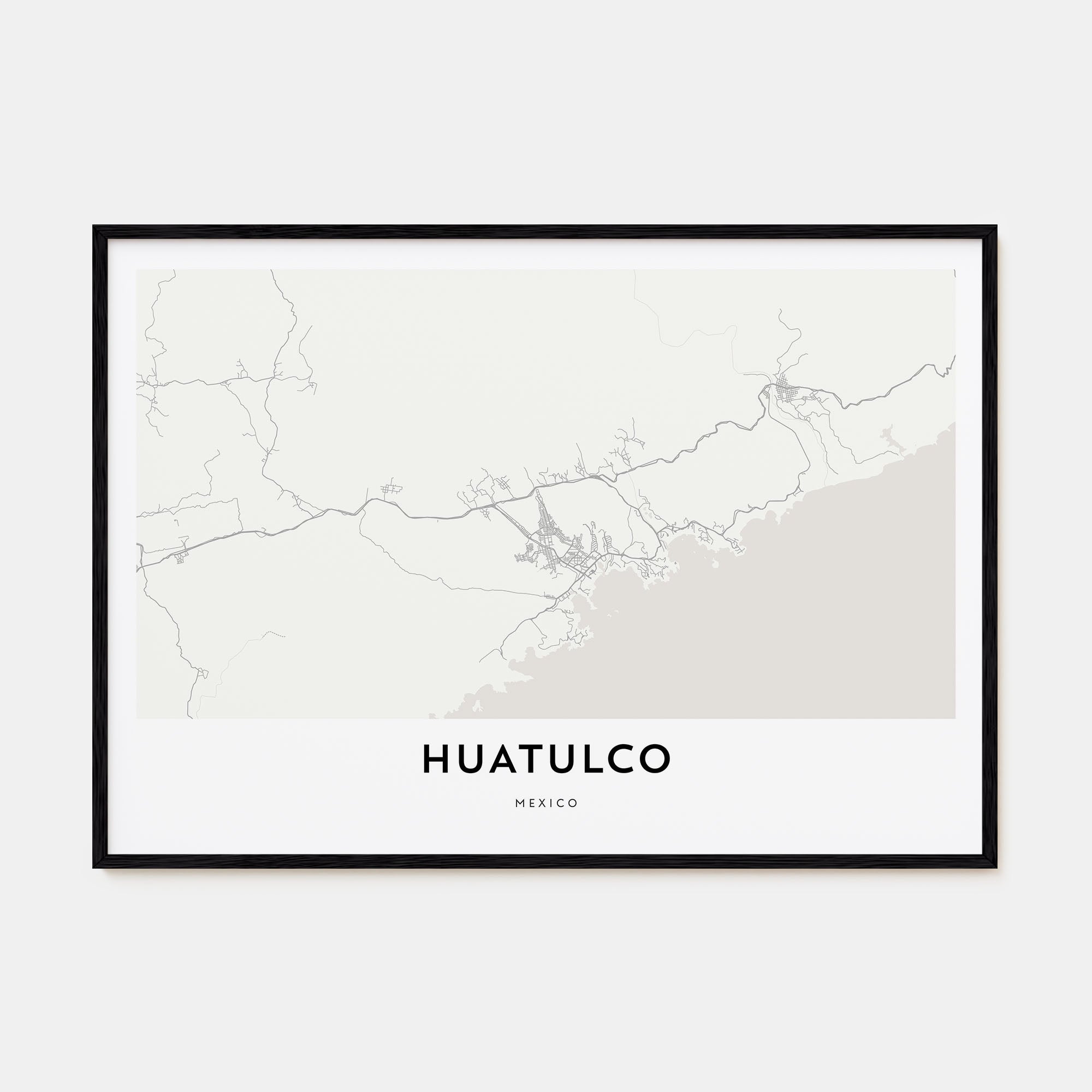Huatulco Map Landscape Poster