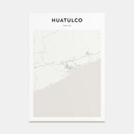 Huatulco Map Portrait Poster