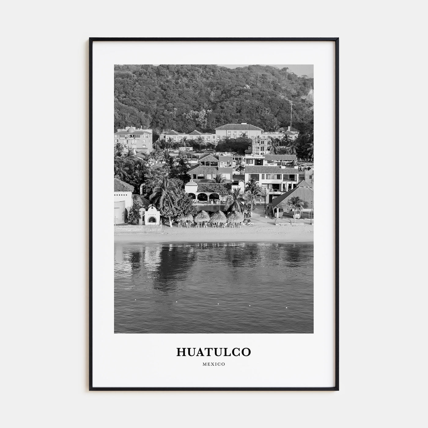 Huatulco Portrait B&W Poster