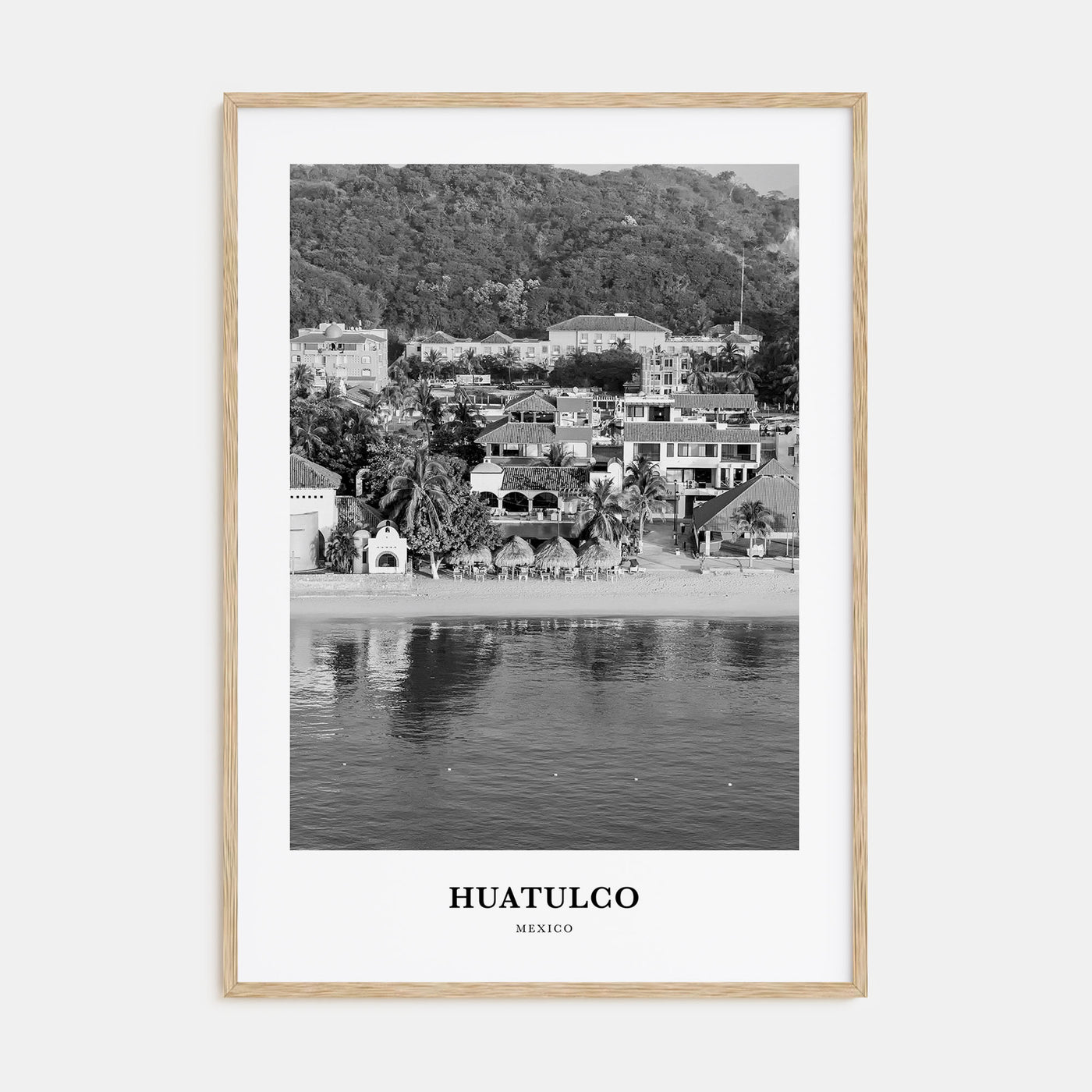 Huatulco Portrait B&W Poster