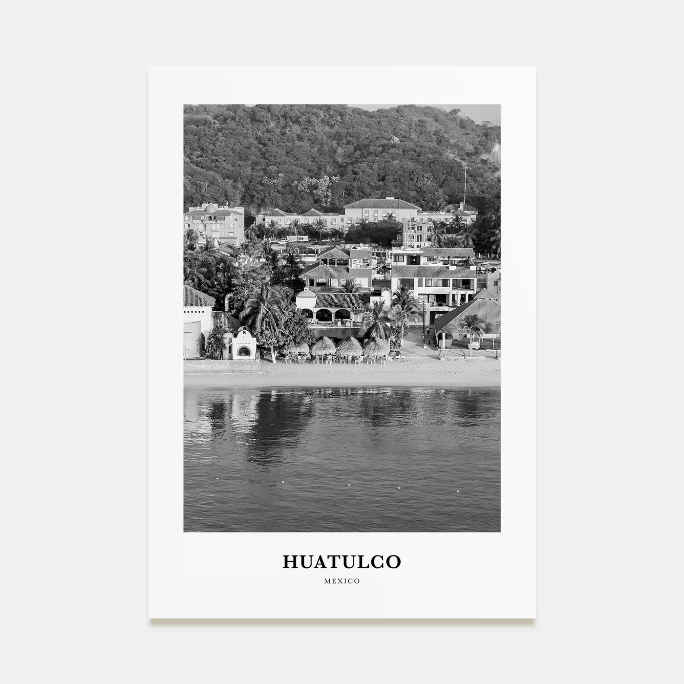 Huatulco Portrait B&W Poster